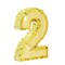 Gold Foil Number 2 Pinata for 2nd Birthday Decorations, Party Centerpieces, Anniversaries, Milestones (Small, 16 x 10.5 x 3 In)
